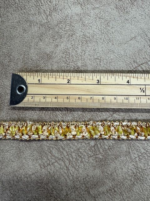 Upholstery Luxury Tufted Boucle Braid Trim - Lemon Shake