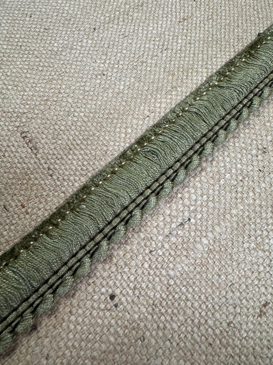 Upholstery Brush Fringe/ Ruche Trim - Olive Green