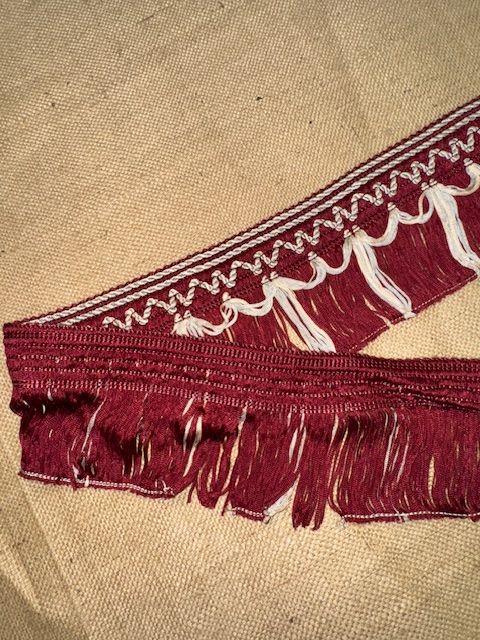 Upholstery Swing Fringe with Decorative Braided Top - Wine Fizz