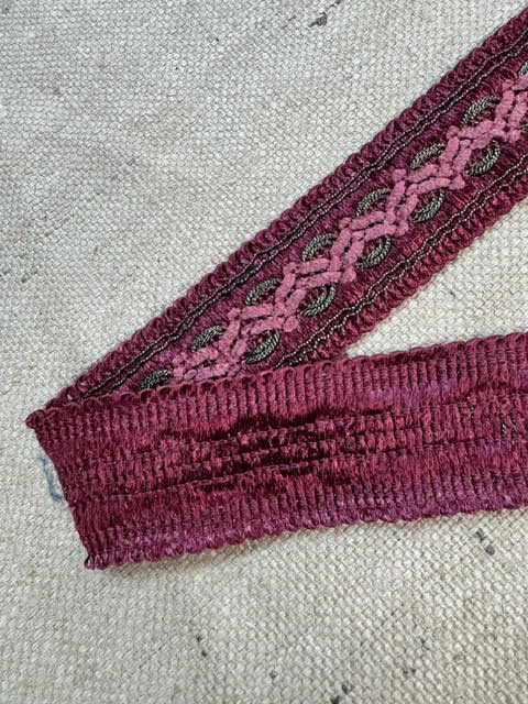 Upholstery Haberdashery Extra Wide Decorative Braid/Ribbon - Red/Raspberry Woven