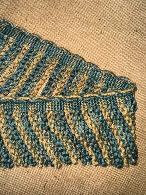Upholstery Spectrum Heavy Bullion Fringe - Braided top Rope - Teal & Gold Mix