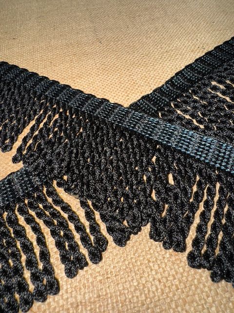 Upholstery Spectrum Roman Fringe - Braided top Rope - Jet Black