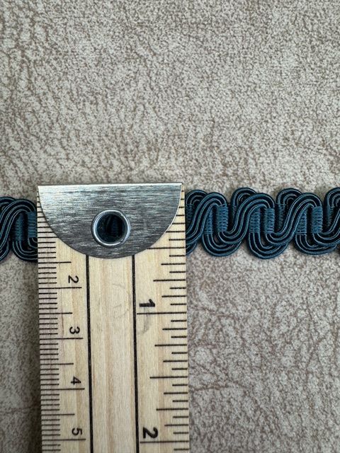 Upholstery Scroll Gimp/Braid Trim - Petrol Blue
