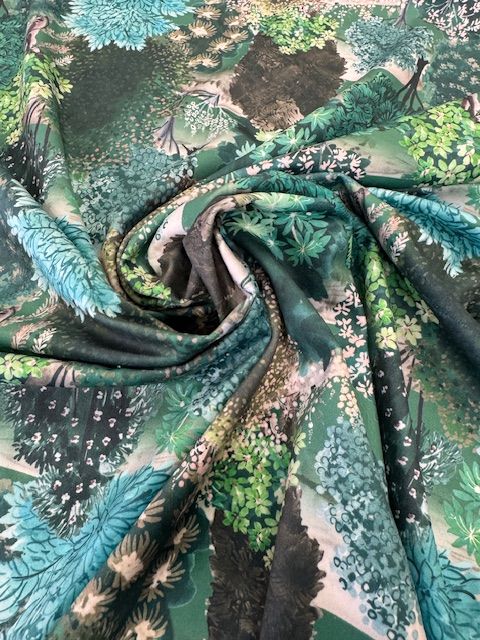 Forest Hill Meadow Printed Velvet Upholstery Fabric