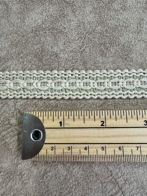 Upholstery Flat Braid Trim - Mint/Cream Mix