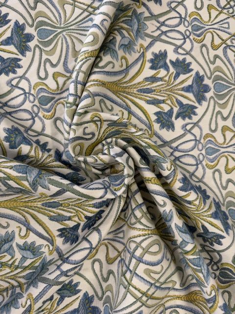 Sunbry Mixed Blue/Lime Tapestry Weave Upholstery Fabric