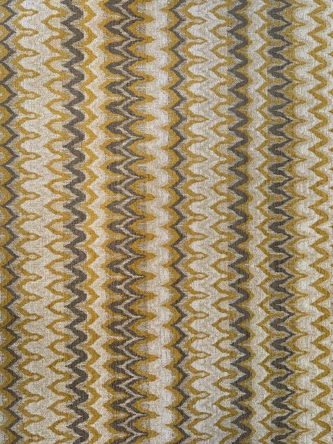 Gold & Grey Flame Heavy Weave Upholstery Fabric