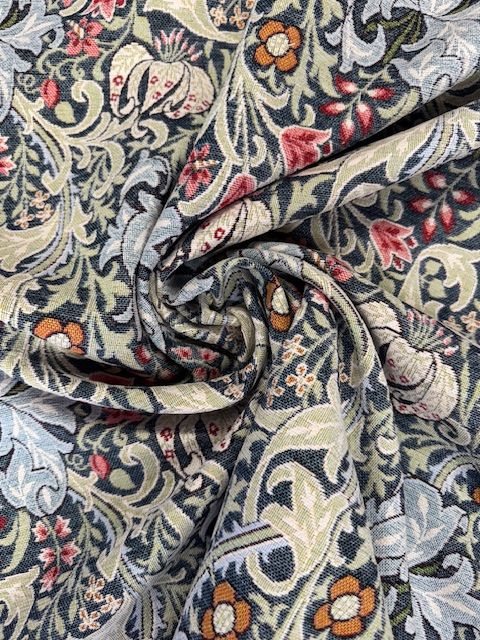 Chatham Glyn William Morris Golden Lily Denim Chenille Upholstery Fabric