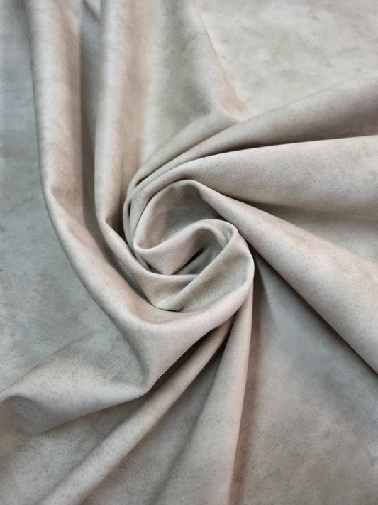 Mocassino Vanilla Dapple Soft Feel Faux Suede Upholstery Fabric