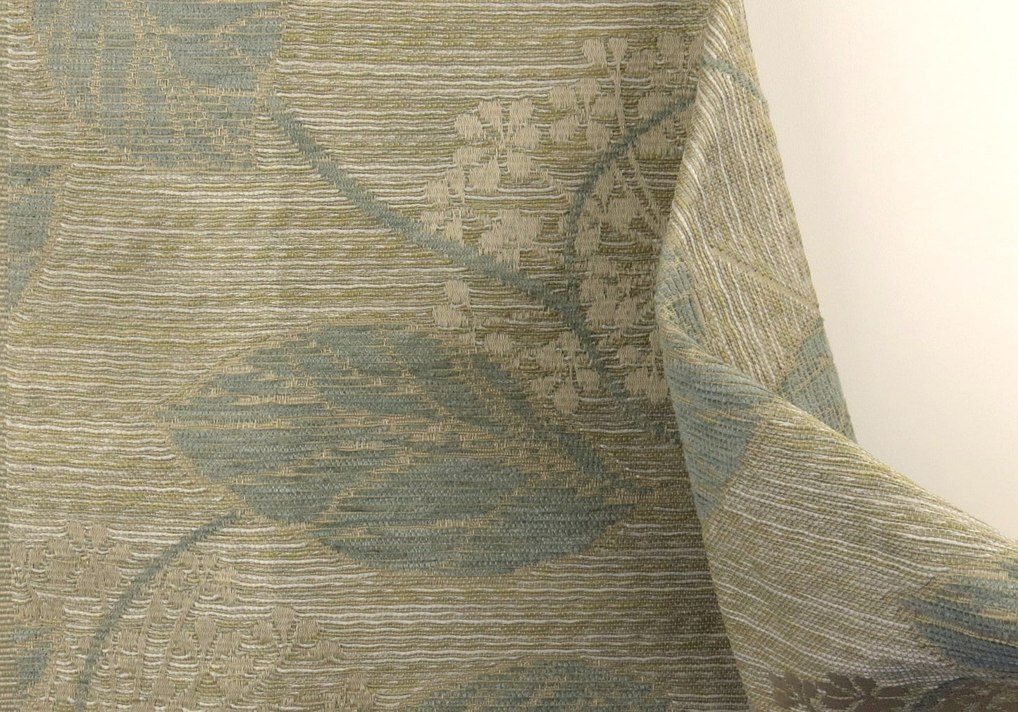 Natural Teal Heavy Weave Design Upholstery Fabric