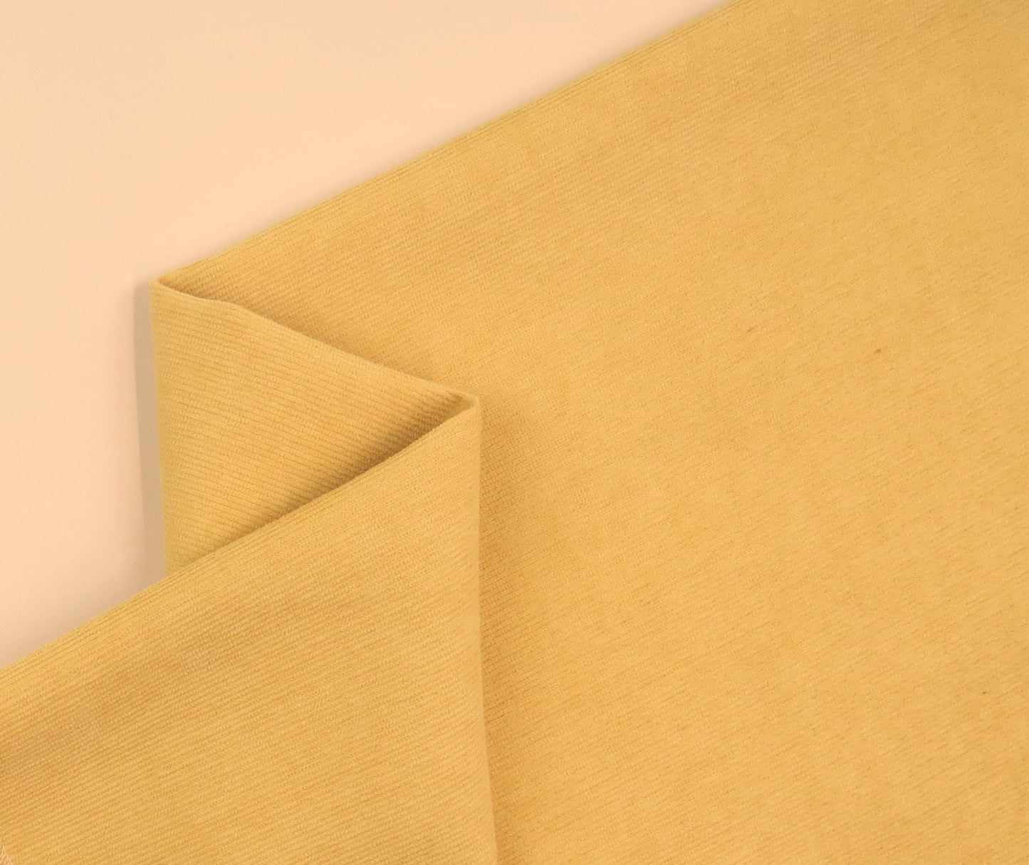 Pale Yellow Ribbed Chenille Upholstery Fabric