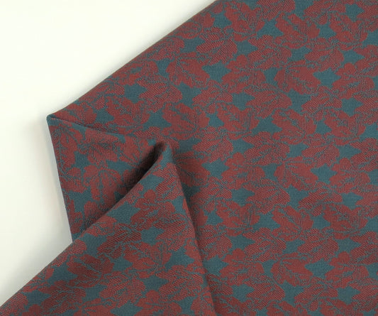 Blue And Purple Modern Floral Flat Weave Upholstery Fabric