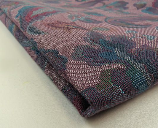 Purple Floral Flat Weave Upholstery Fabric