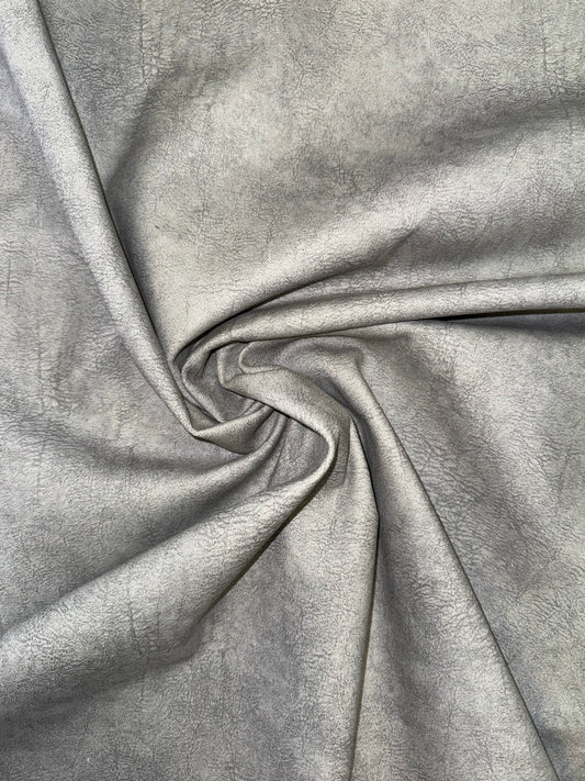 Sheraton Silver Faux Suede Soft Feel Upholstery Fabric