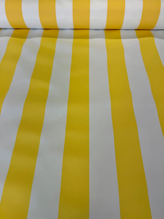 Whitesands Yellow Seaside Striped Outdoor Fabric