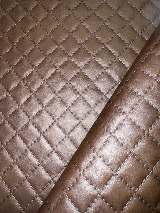 Luxury Diamond Quilted Vinyl - Chocolate
