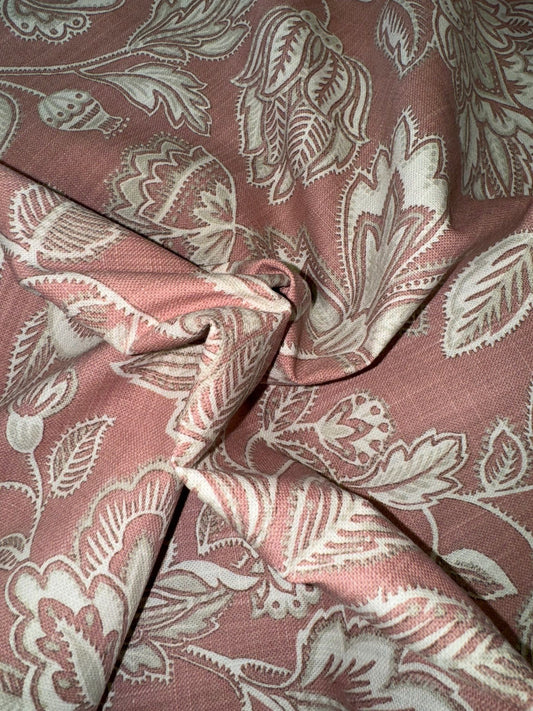 Porter and Stone Renesence Amore Rose 100% Cotton Woven Print Upholstery Fabric