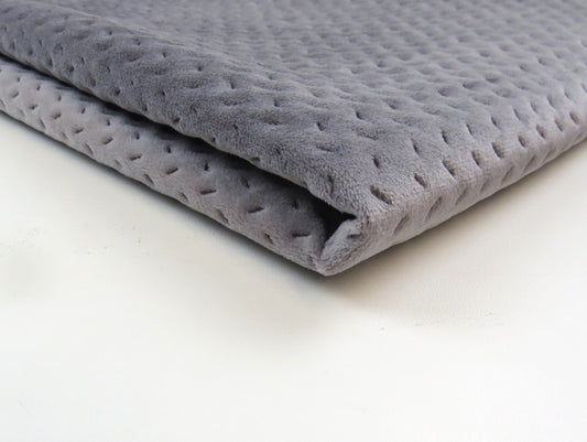 Cascade Steel Quilted Velvet Upholstery Fabric