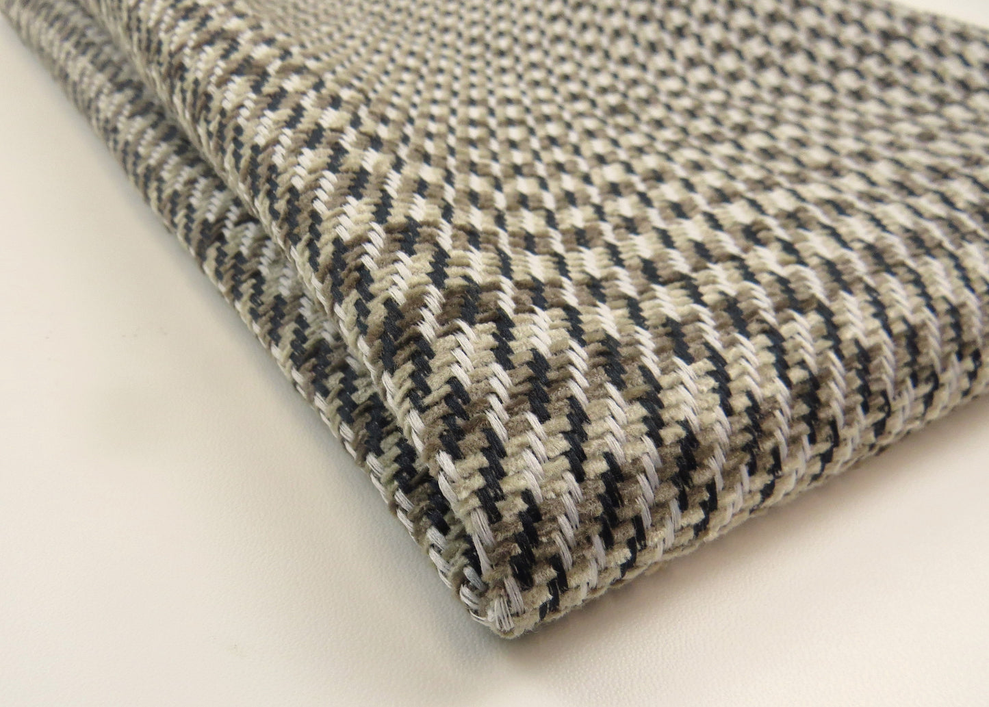 Camden Dogtooth Natural Heavy Weave Upholstery Fabric