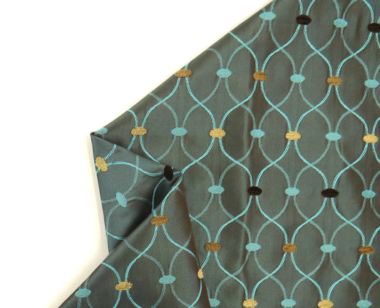 Maltese Teal Brocade Upholstery Fabric