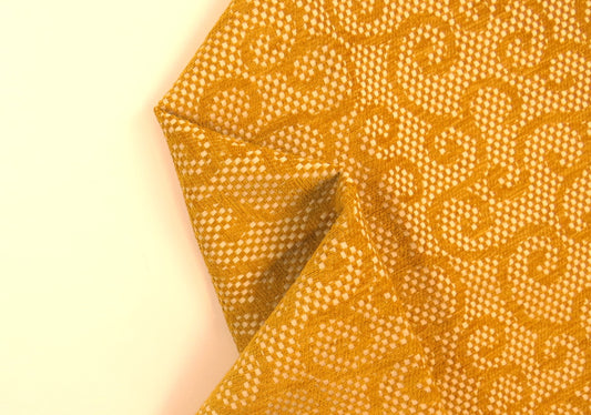 Gradius Swirl Butterscotch Brocade Upholstery Fabric