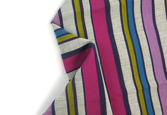 Candy Cotton Stripe Chenille Upholstery Fabric