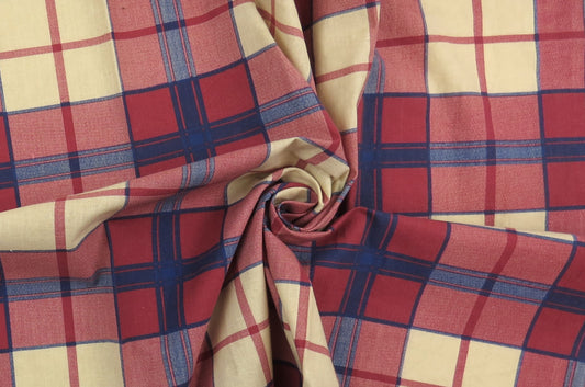Byker Midas Check Cotton Upholstery Fabric