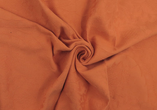 Shabby Chic Terracotta Traditional Cotton Upholstery Fabric - Washable