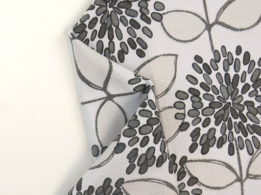 Guild Grey Floral Flat Weave Upholstery Fabric
