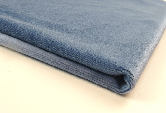 Anglesea Light Blue Velvet Upholstery Fabric