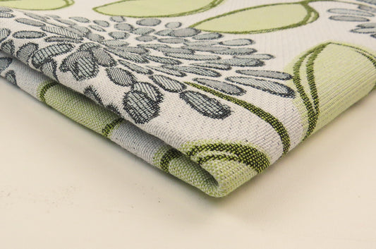 Guild Green Floral Flat Weave Upholstery Fabric