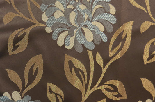 Barley Satin Teal Brocade Upholstery Fabric