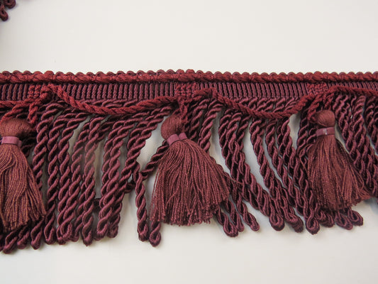 4" Upholstery Tassel Fringe - Wine