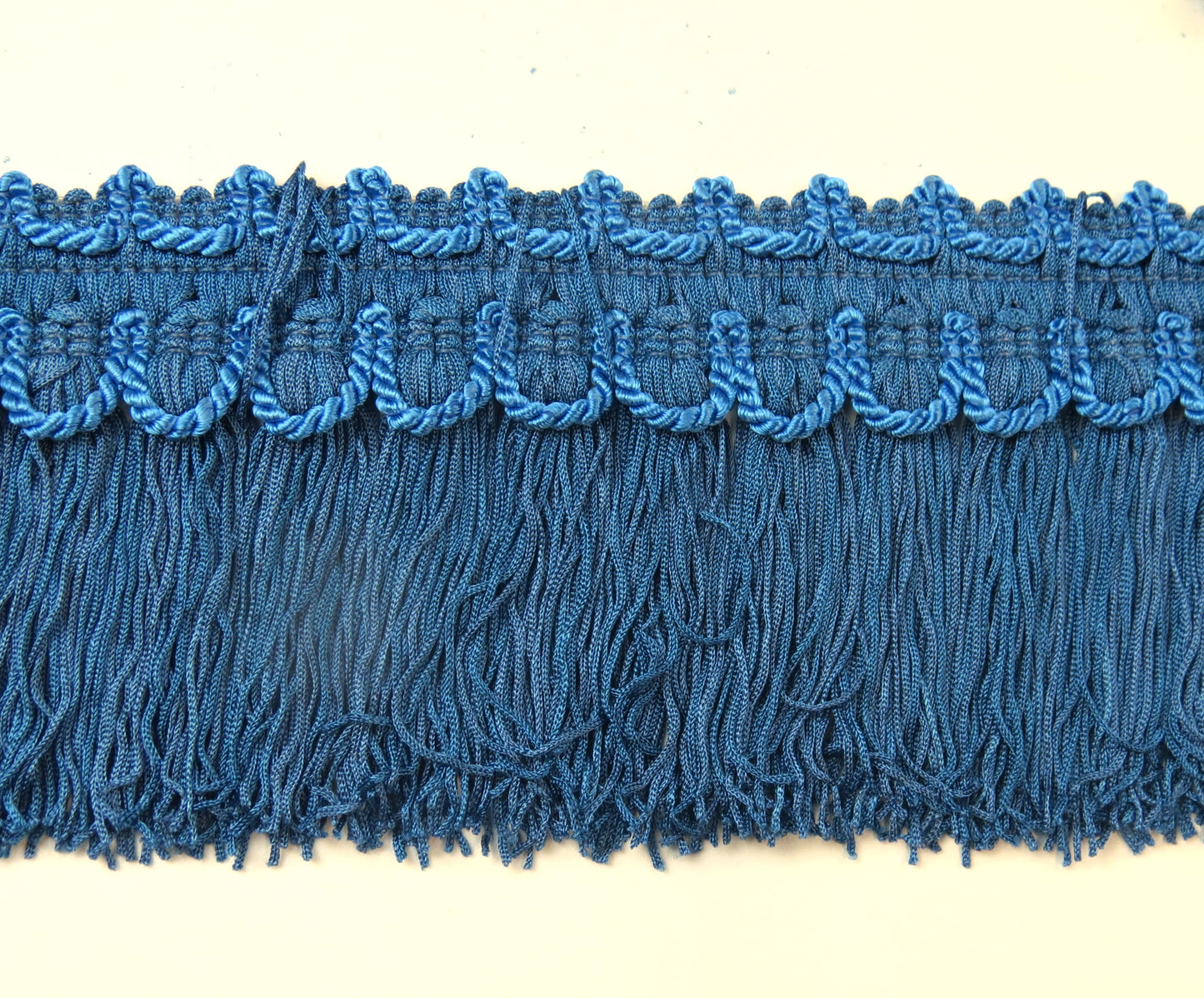 4" Upholstery Fringe - Blue - Soft Options upholstery trim