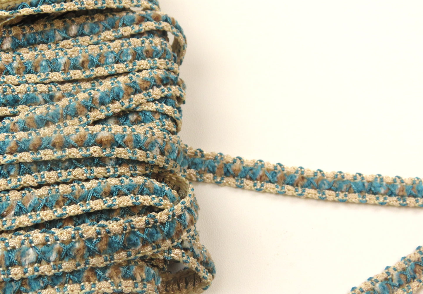 Upholstery Braid Trim - Blue And Cream