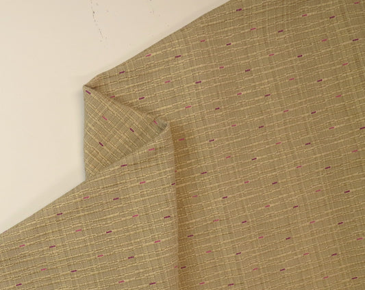 Cream And Pink Fleck Brocade Upholstery Fabric