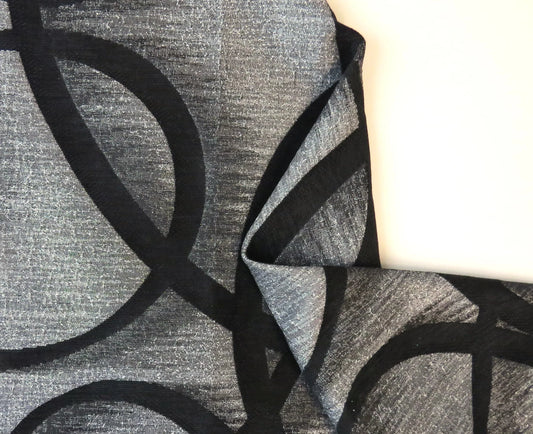 Athens Silver Black Sateen