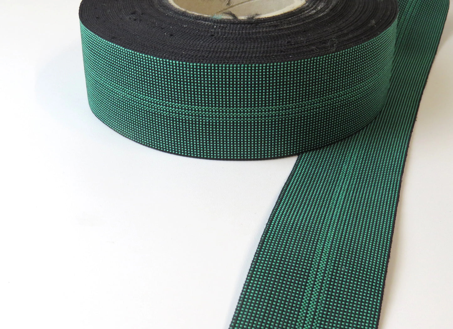 Green Elasticated Webbing - Soft Options upholstery trim