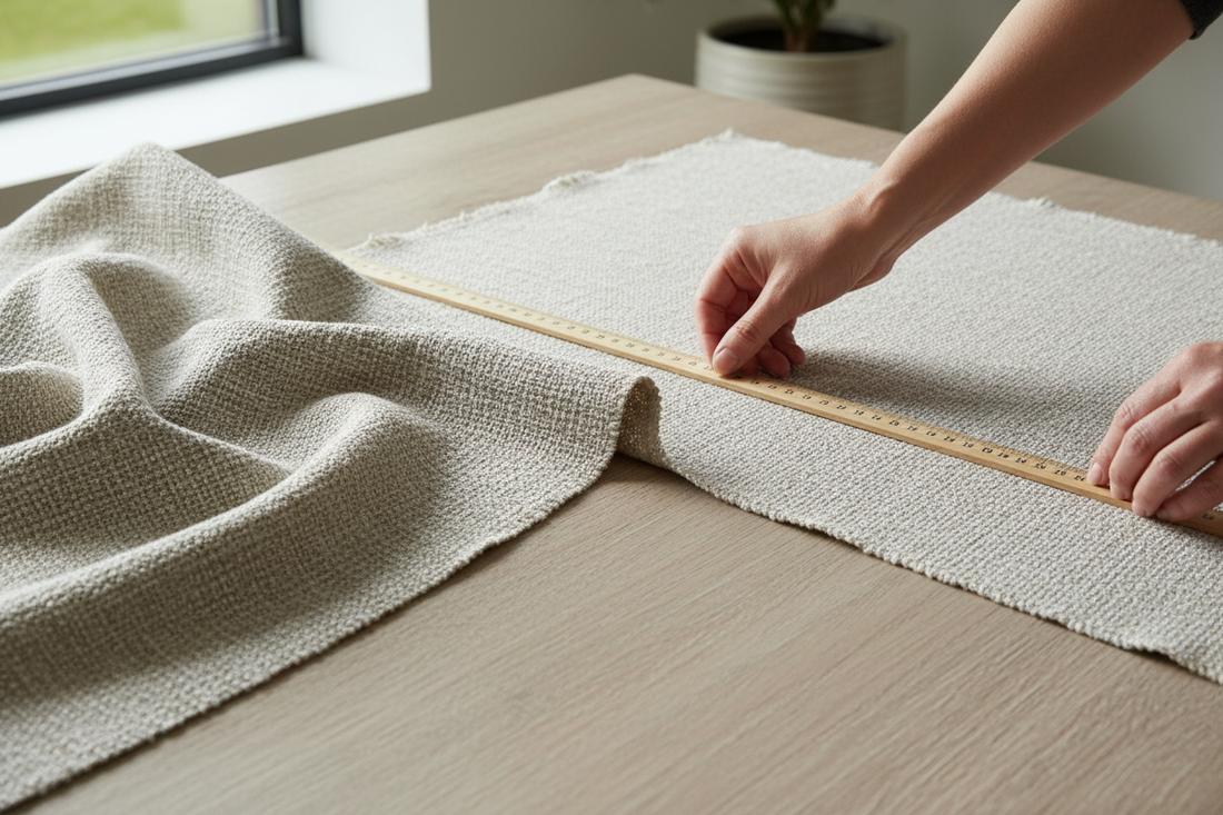 Measuring upholstery fabric for a sofa reupholstery project