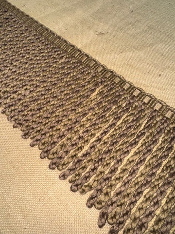 Upholstery Spectrum Heavy Bullion Fringe - Braided top Rope - Highland Brown - Soft Options upholstery trim