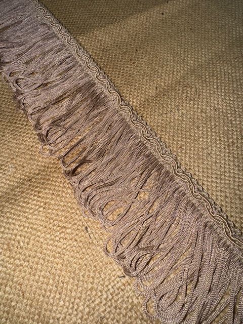 Upholstery Swing Fringe with Decorative Braided Top - Light Heather