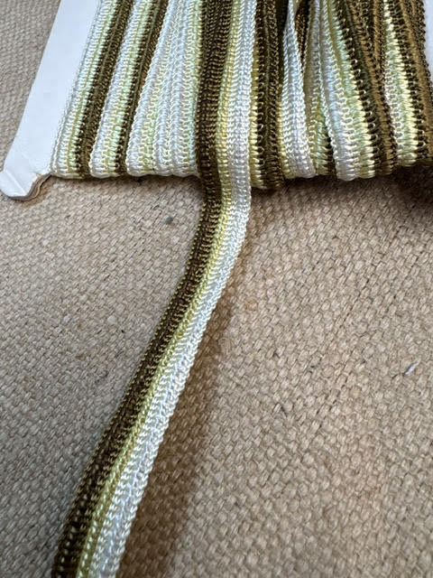 Upholstery Decorative Multi-colour Braid Trim - Bronze/Lemon/White
