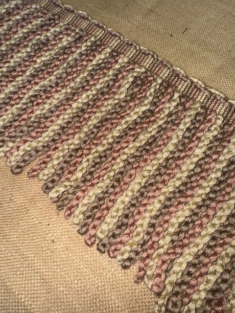 Upholstery Spectrum Heavy Bullion Fringe - Braided top Rope - Dusk, Taupe & Cream Mix - Soft Options upholstery trim