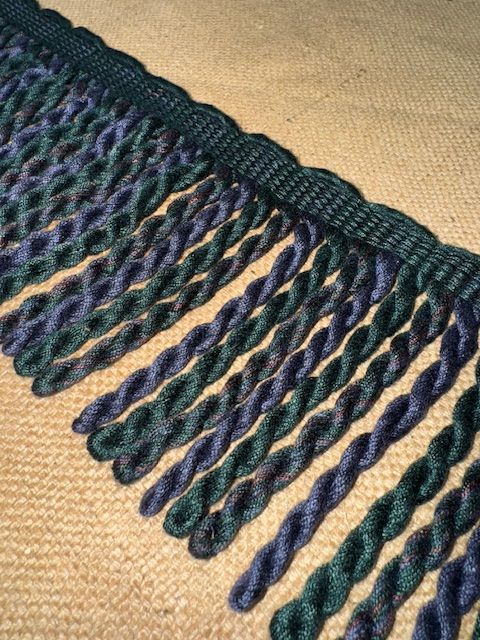 Upholstery Spectrum Heavy Bullion Fringe - Braided top Rope - Indigo & Bottle Green Mix - Soft Options upholstery trim Soft Options Fabric Supplies