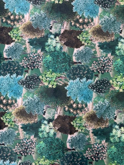 Forest Hill Meadow Printed Velvet Upholstery Fabric - Soft Options upholstery trim
