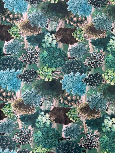 Forest Hill Meadow Printed Velvet Upholstery Fabric - Soft Options upholstery trim