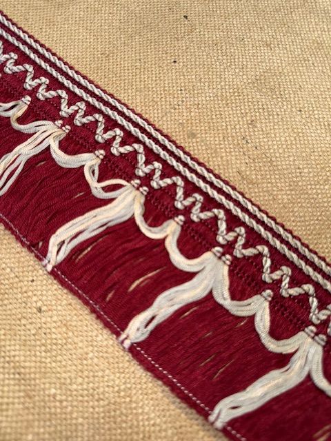 Upholstery Swing Fringe with Decorative Braided Top - Wine Fizz - Soft Options upholstery trim