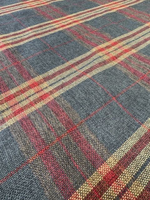 Rosemount Gleneagles Check Granite Flatweave Upholstery Fabric - Soft Options upholstery trim