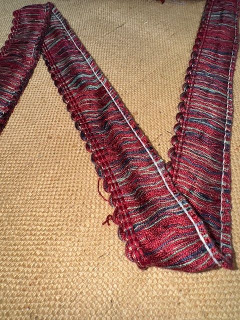 Upholstery Brush Fringe/ Ruche Trim - Burgundy Blue