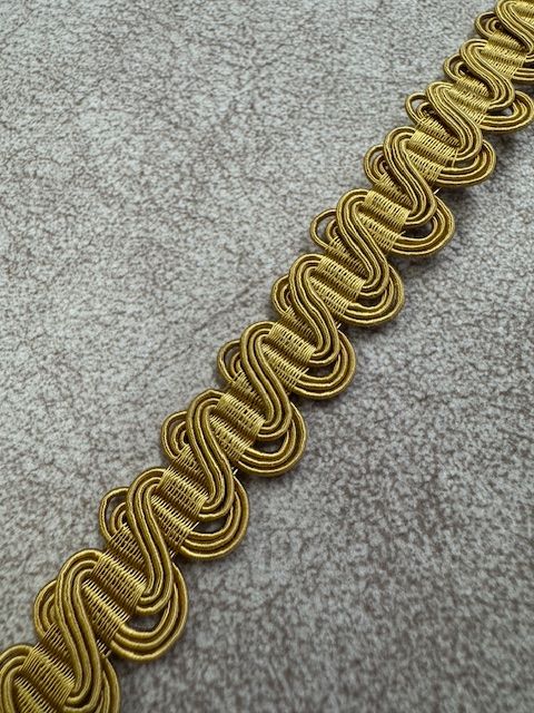 Upholstery Scroll Gimp/Braid Trim - Old Gold